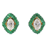 Load image into Gallery viewer, Marquise Diamond Emerald Earrings