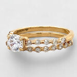 Load image into Gallery viewer, Natural Solitaire Ring With Supporting Band