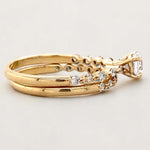 Load image into Gallery viewer, Natural Solitaire Ring With Supporting Band