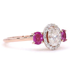 Load image into Gallery viewer, Oval Diamond & Ruby Halo Ring
