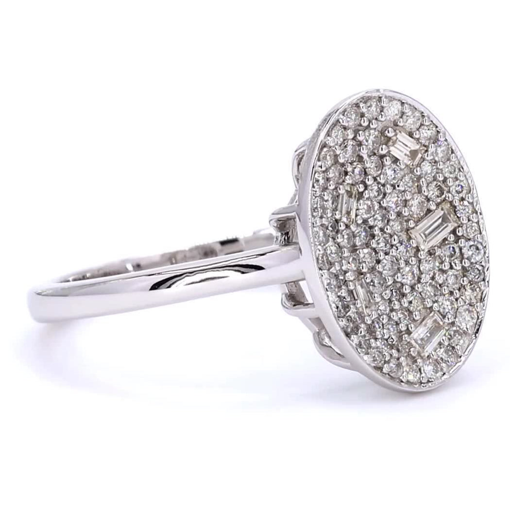 Oval Cluster Diamond Ring