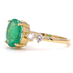 Load image into Gallery viewer, Natural Oval Emerald Diamond Ring