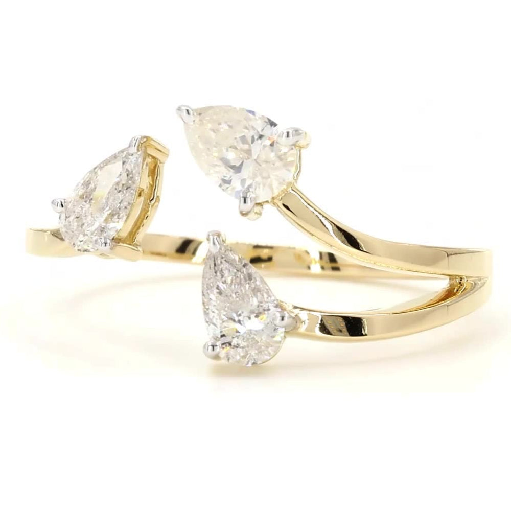 Three Stone Pear Diamond Ring