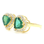 Load image into Gallery viewer, Heart Shape Natural Emerald Diamond Ring