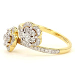 Load image into Gallery viewer, Double Floral Bypass Diamond Ring