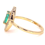 Load image into Gallery viewer, Natural Oval Emerald Halo Diamond Ring