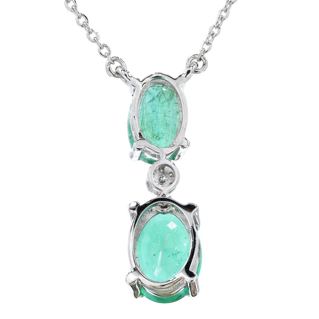 Emerald Diamond Drop Necklace
