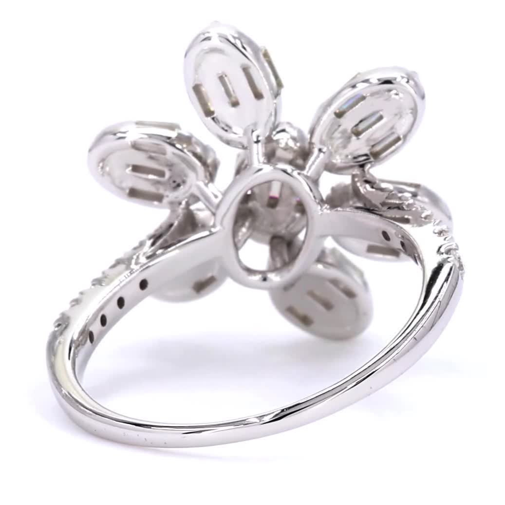Floral Diamond Cluster Ring