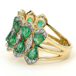 Load image into Gallery viewer, Cluster Emerald Diamond Ring