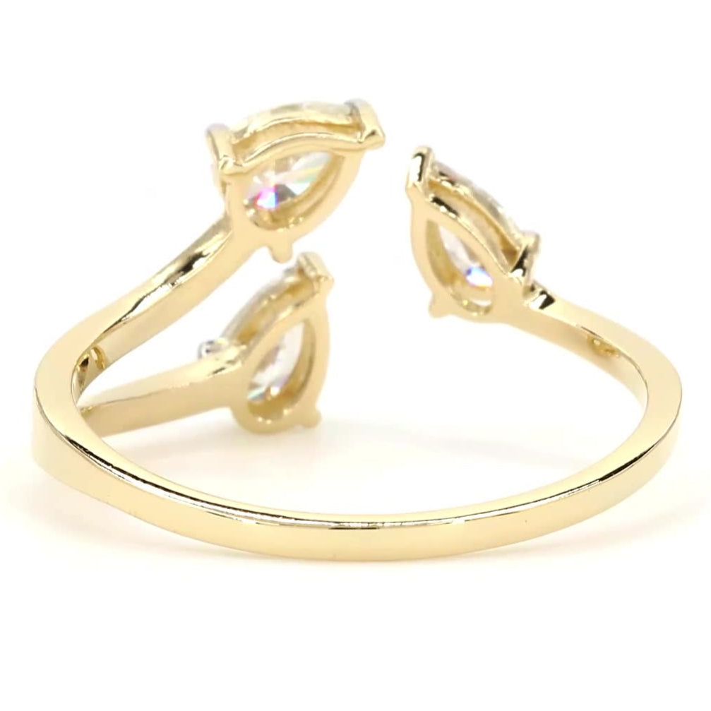 Three Stone Pear Diamond Ring