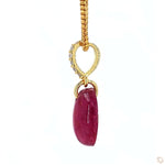 Load image into Gallery viewer, Oval Pink Tourmaline Diamond Pendant Necklace