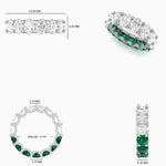 Load image into Gallery viewer, Oval Emerald Diamond Eternity Band Ring