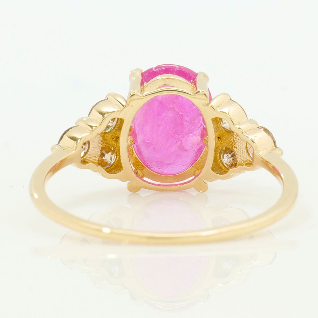 Oval Ruby Cluster Diamond Ring