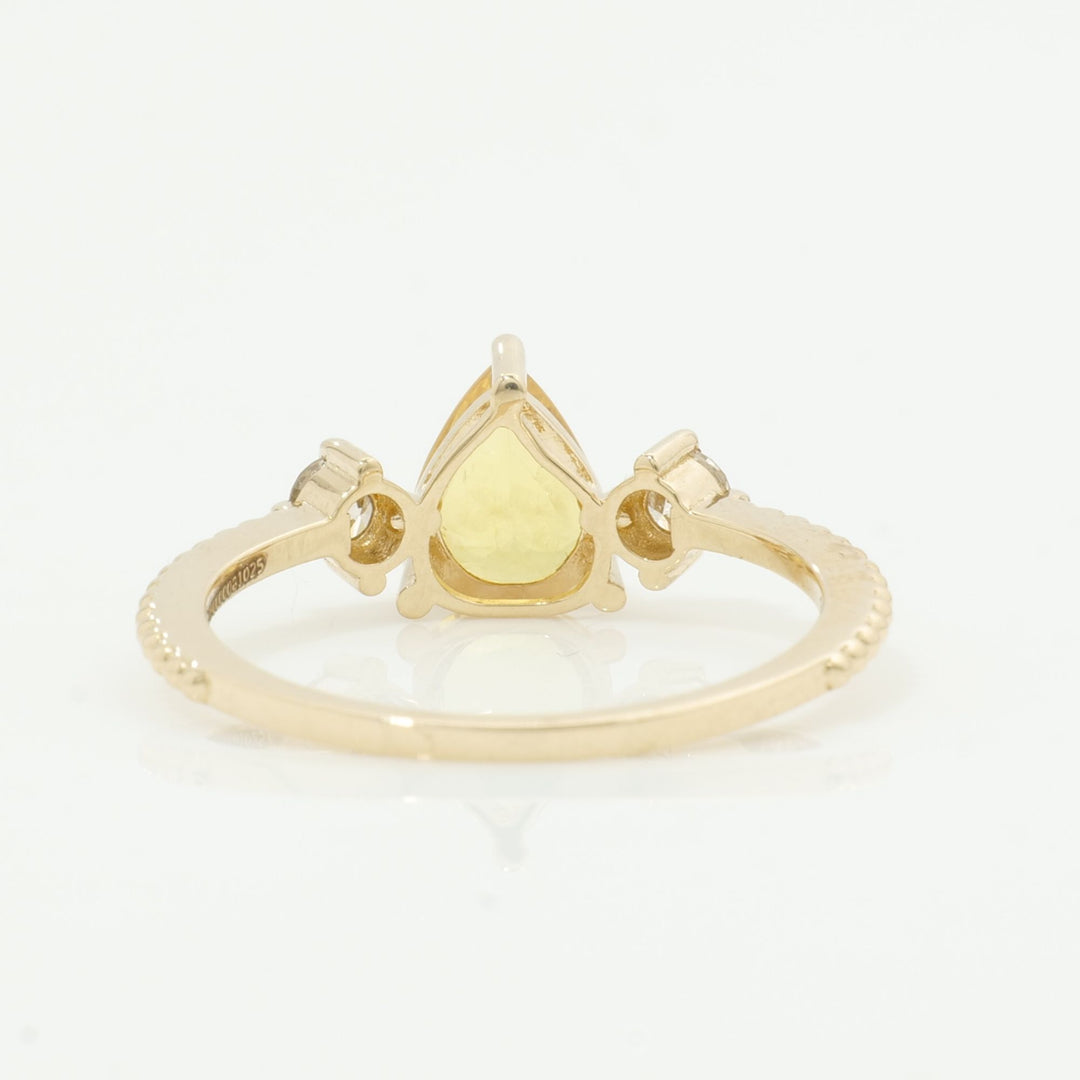 Pear Yellow Sapphire Diamond Ring