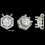 Load image into Gallery viewer, Hexagon Halo Solitare Pendant Necklace