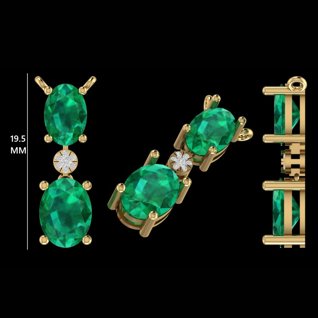 Emerald Diamond Drop Necklace