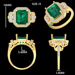 Load image into Gallery viewer, Emerald Cut Halo Ring