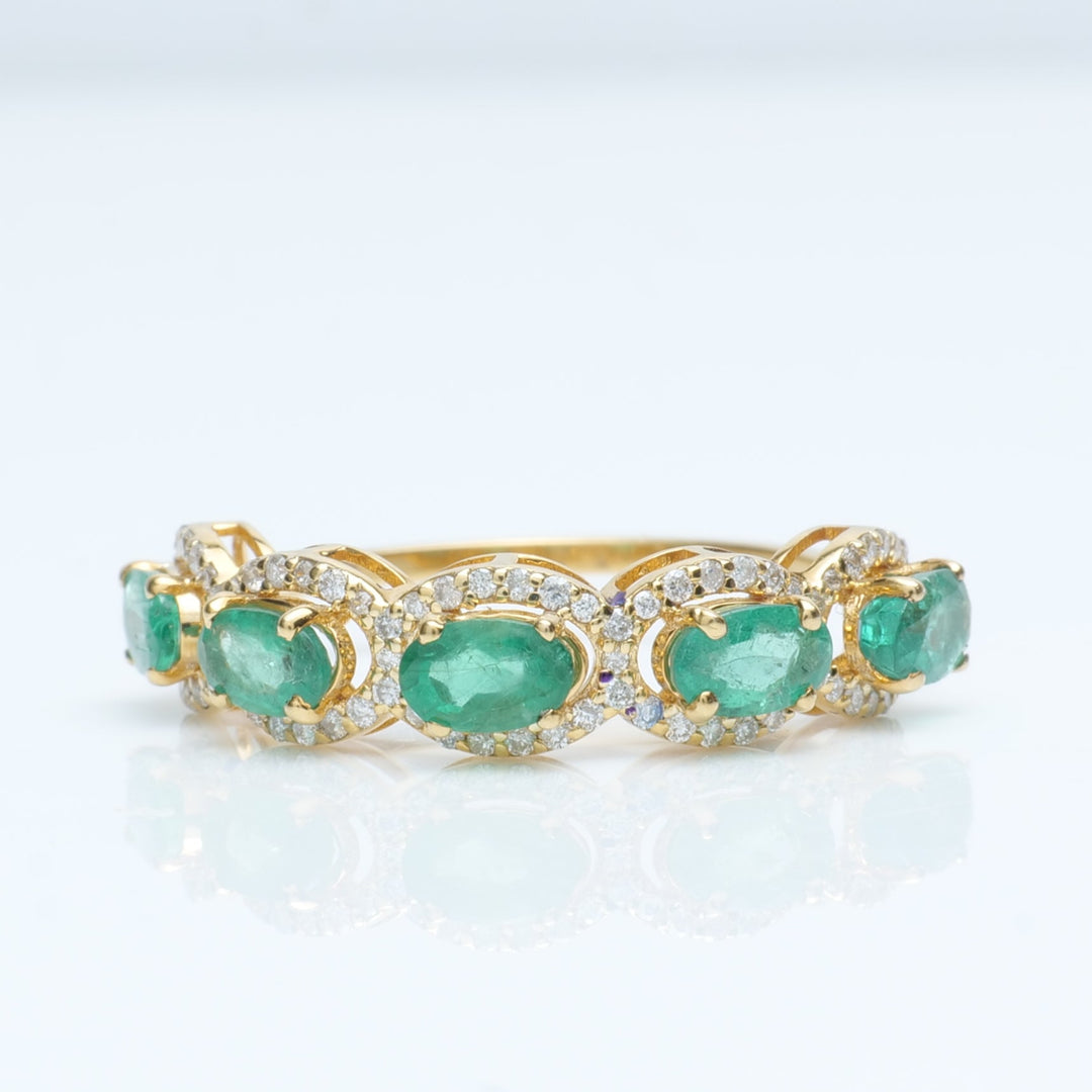 Oval Emerald Diamond Ring