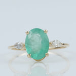 Load image into Gallery viewer, Oval Emerald Diamond Ring