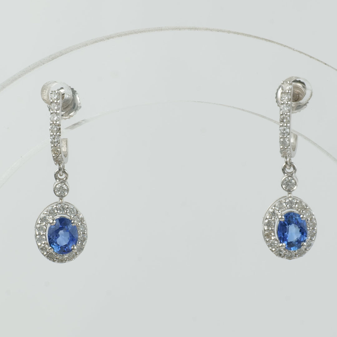 Sapphiree Drop Diamond Dangle Earrings