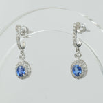 Load image into Gallery viewer, Sapphiree Drop Diamond Dangle Earrings