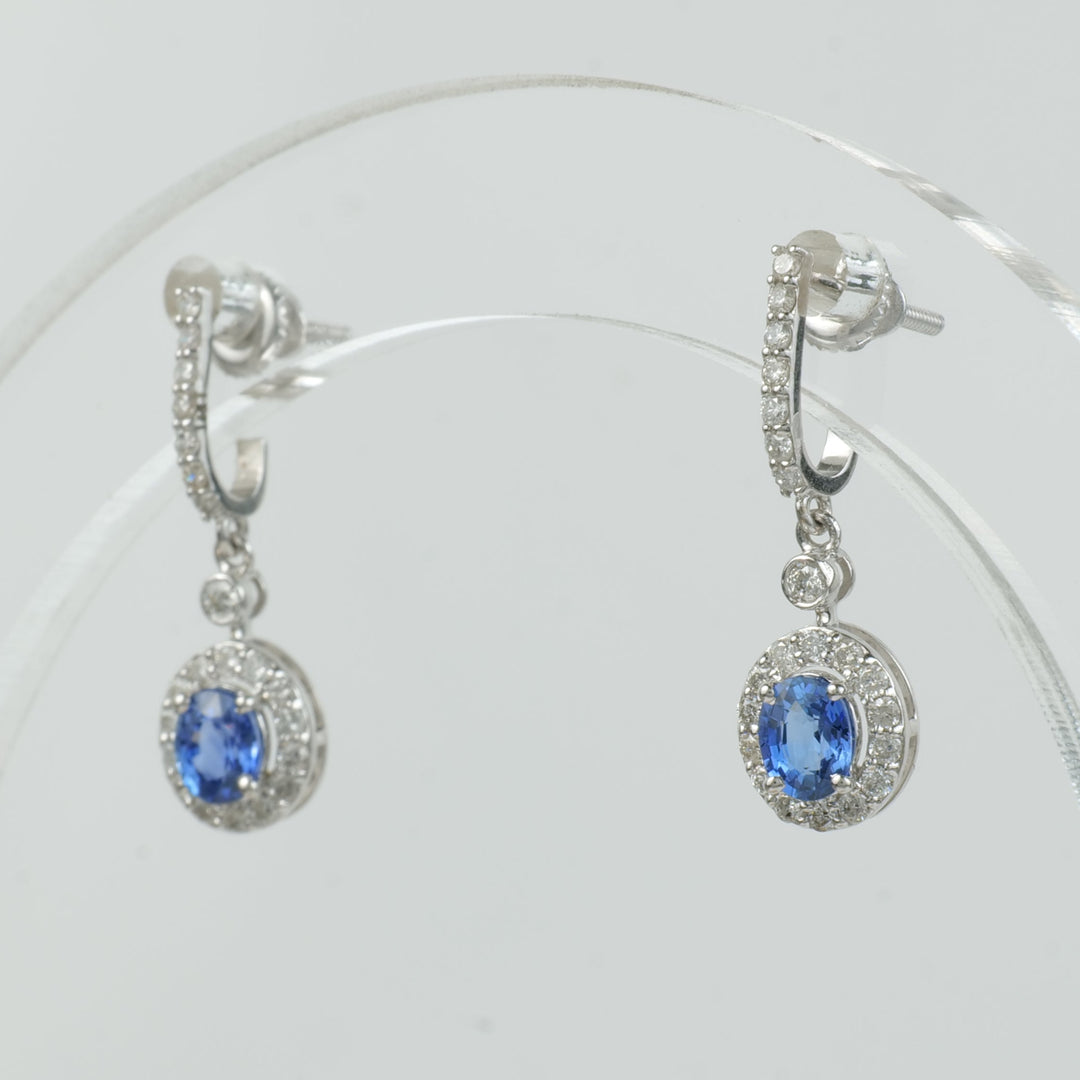 Sapphiree Drop Diamond Dangle Earrings