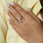 Load image into Gallery viewer, Double Floral Bypass Diamond Ring