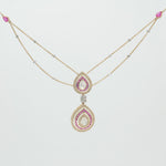 Load image into Gallery viewer, Pear Diamond Ruby Stacking Necklace