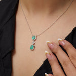 Load image into Gallery viewer, Emerald Drop Diamond Pendant Necklace