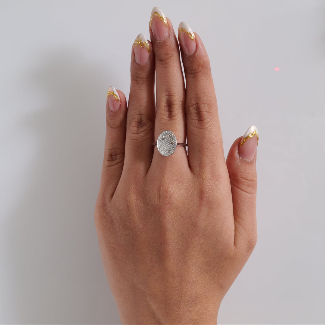 Oval Cluster Diamond Ring