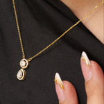 Load image into Gallery viewer, Round Pear Halo Diamond Drop Necklace