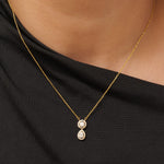 Load image into Gallery viewer, Round Pear Halo Diamond Drop Necklace