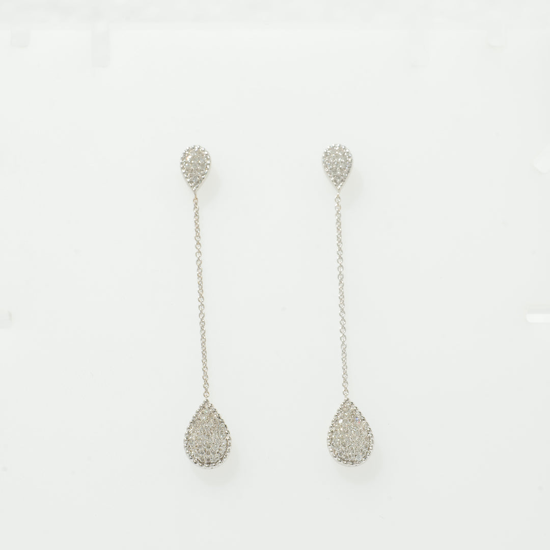 Teardrop Chain Diamond Earrings