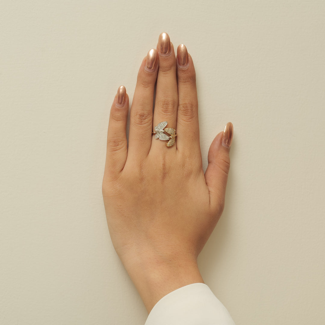 Butterfly Diamond Cocktail Ring