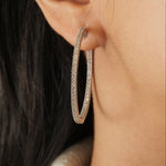 Load image into Gallery viewer, Inside Out Diamond Hoop Earrings