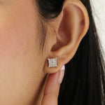 Load image into Gallery viewer, Square Diamond Studs