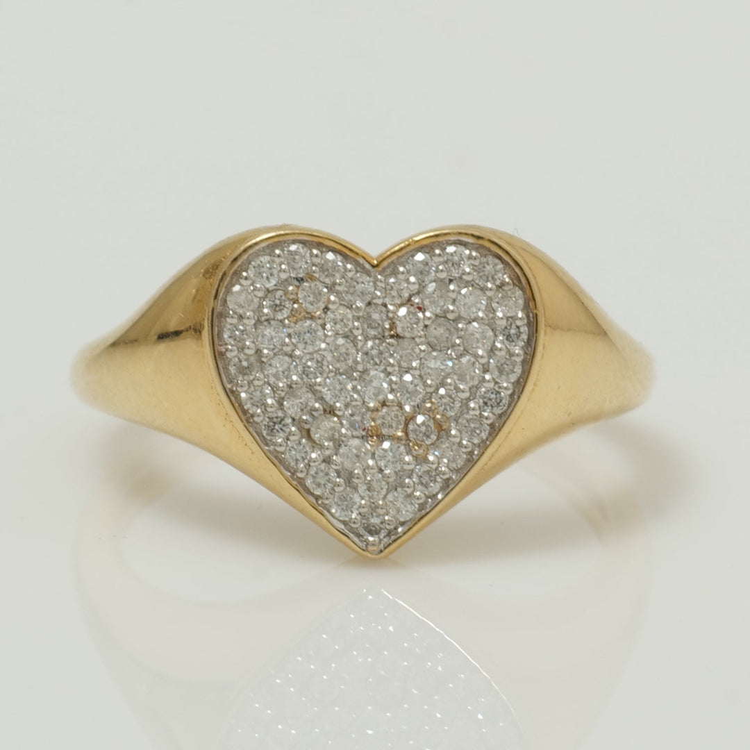 Heart Signet Diamond Ring