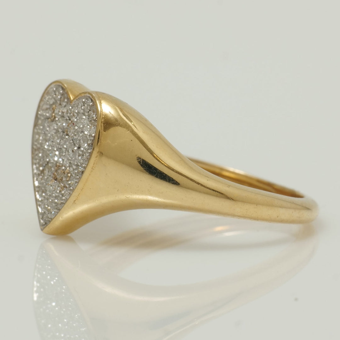 Heart Signet Diamond Ring