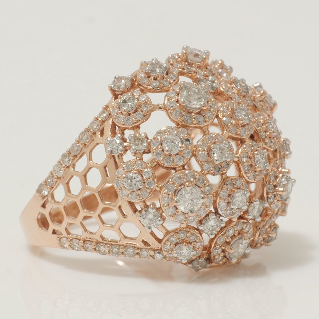 Floral Dome Diamond Ring