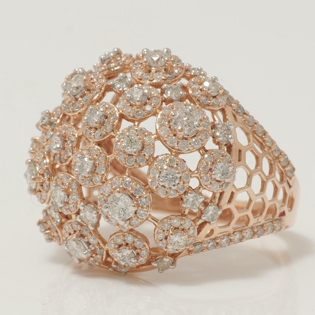 Floral Dome Diamond Ring