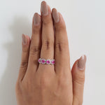 Load image into Gallery viewer, Ruby Gemstone Eternity Diamond Band Ring