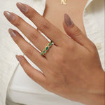 Load image into Gallery viewer, Oval Emerald Diamond Ring