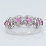 Load image into Gallery viewer, Ruby Gemstone Eternity Diamond Band Ring