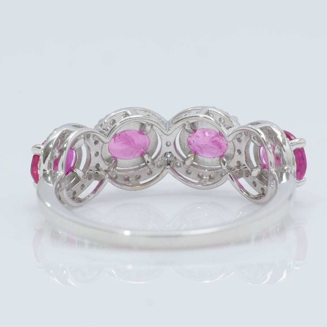 Ruby Gemstone Eternity Diamond Band Ring