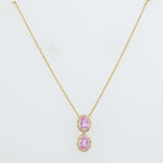 Load image into Gallery viewer, Oval Pink Sapphire Halo Diamond Necklace