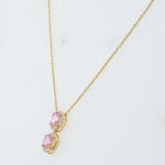 Load image into Gallery viewer, Oval Pink Sapphire Halo Diamond Necklace