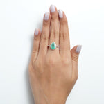 Load image into Gallery viewer, Pear Cut Emerald Diamond Ring