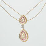 Load image into Gallery viewer, Pear Diamond Ruby Stacking Necklace