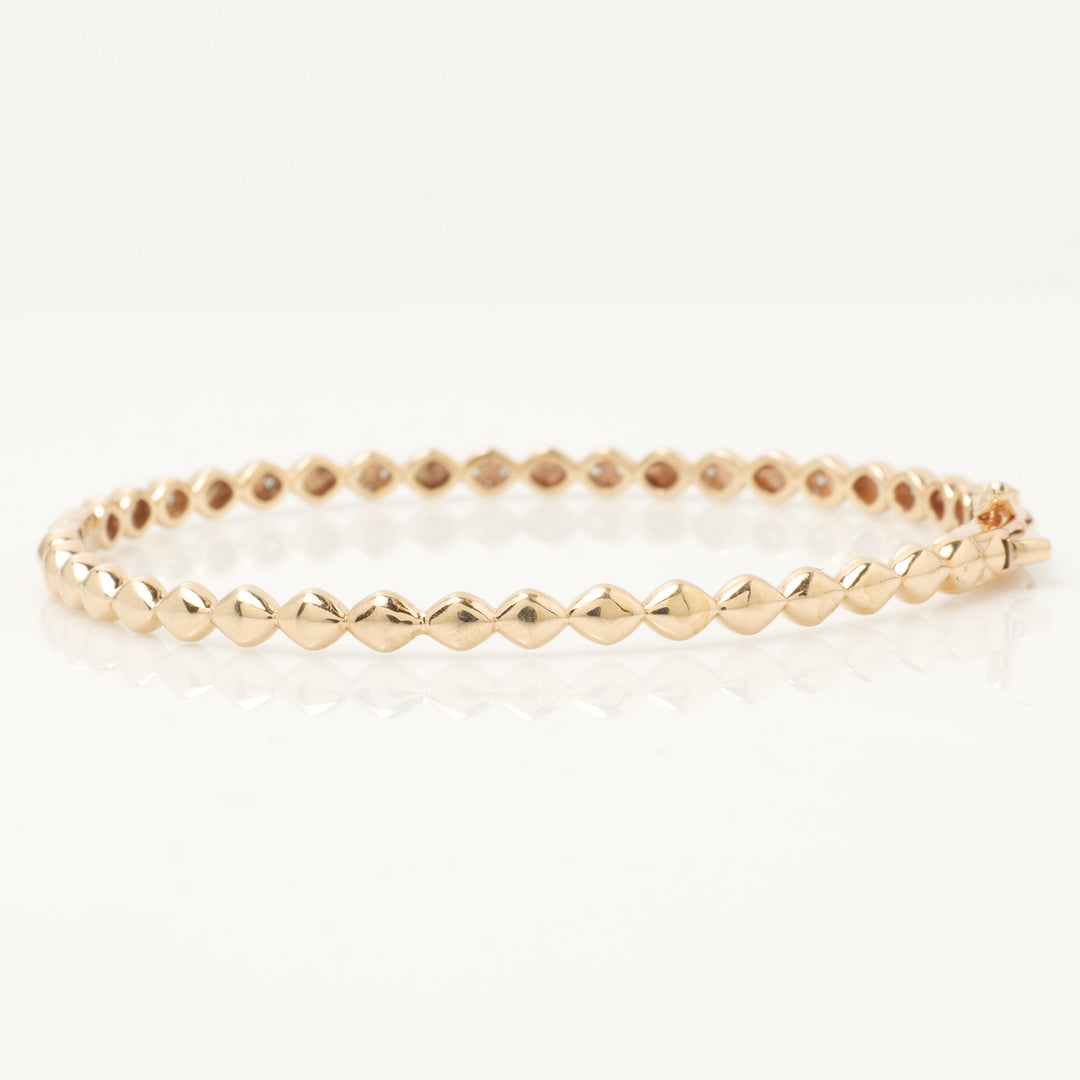 Bubble Drop design bangle bracelet, 14k Solid Gold, Natural Diamonds, Ready To Ship, Women's Day Gift