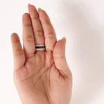 Load image into Gallery viewer, Blue Sapphire Diamond Eternity Band Ring